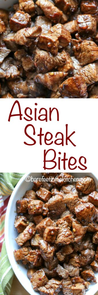 Asian Steak Bites take just a few minutes to make and the result is bite-size pieces of the juiciest steak you will ever eat!