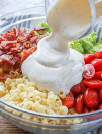 BLT Pasta Salad with a smoky bacon dressing is irresistible