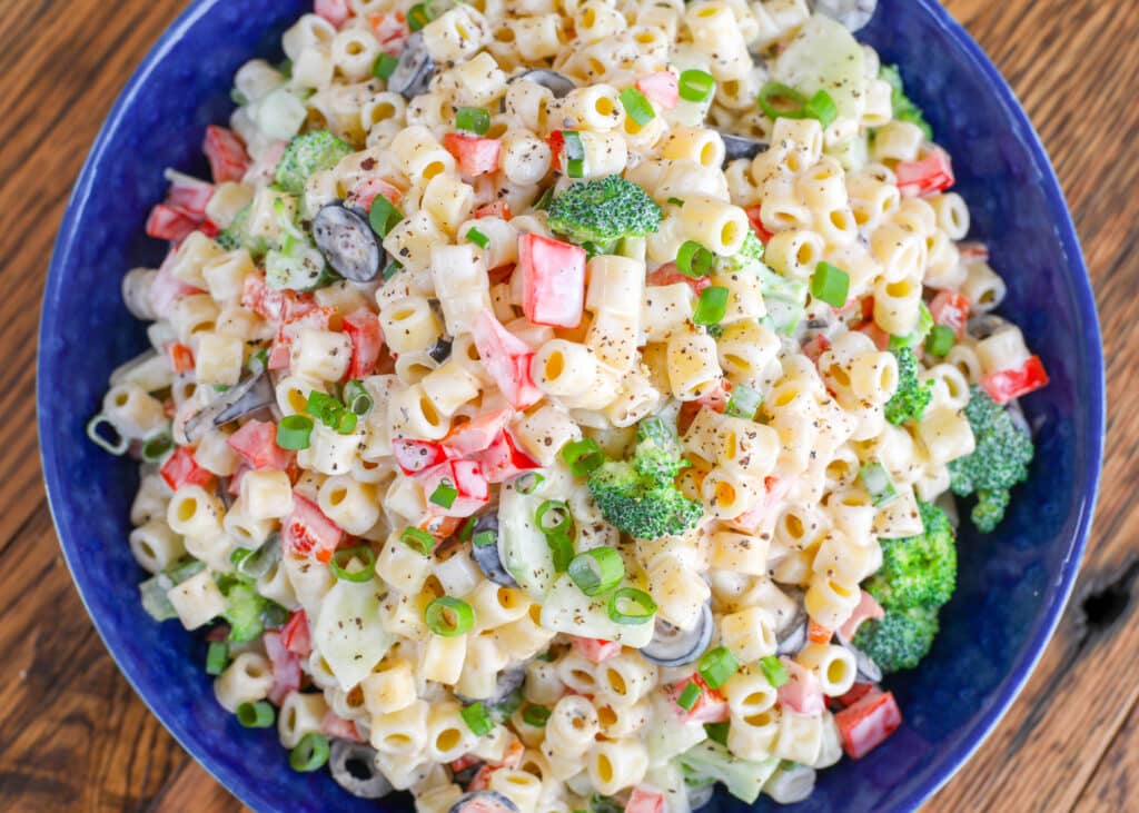 Creamy Pasta Salad is a favorite all year long