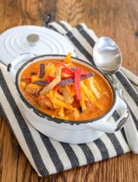 Chicken Enchilada Soup is a hearty fall favorite for easy dinners.