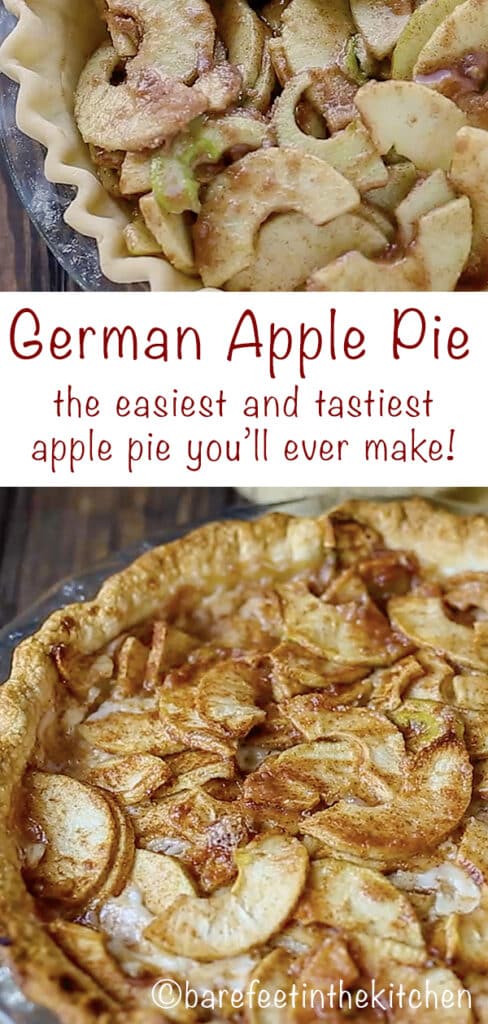 German Apple Pie really is the easiest and tastiest apple pie you'll ever make! get the recipe at barefeetinthekitchen.com