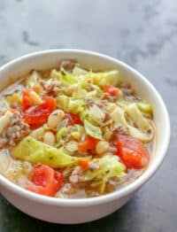 Italian White Bean, Cabbage, and Sausage Soup is a fall favorite!