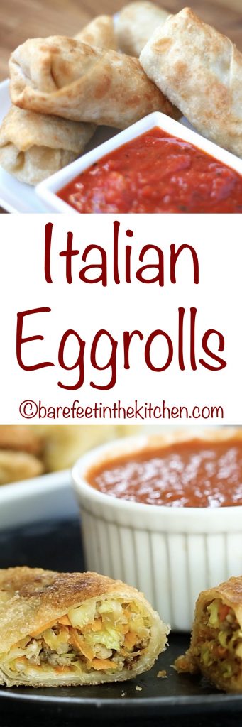 Italian Eggrolls - get the recipe at barefeetinthekitchen.com