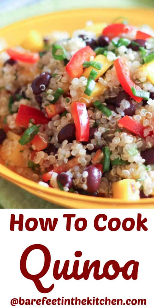 How To Cook Quinoa - get the best tips and more quinoa recipes at barefeetinthekitchen.com
