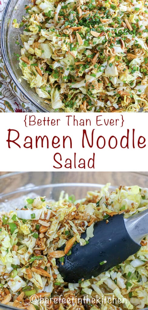 The BEST Ramen Noodle Salad you've ever tasted! get the recipe at barefeetinthekitchen.com
