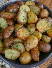 Rosemary Roasted Potatoes - find out how to make them at barefeetinthekitchen.com