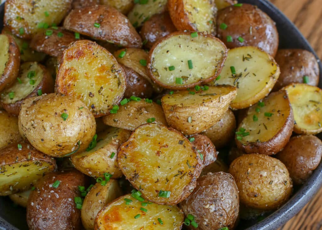 Rosemary Roasted Potatoes are everyone's favorite potato! get the recipe at barefeetinthekitchen.com