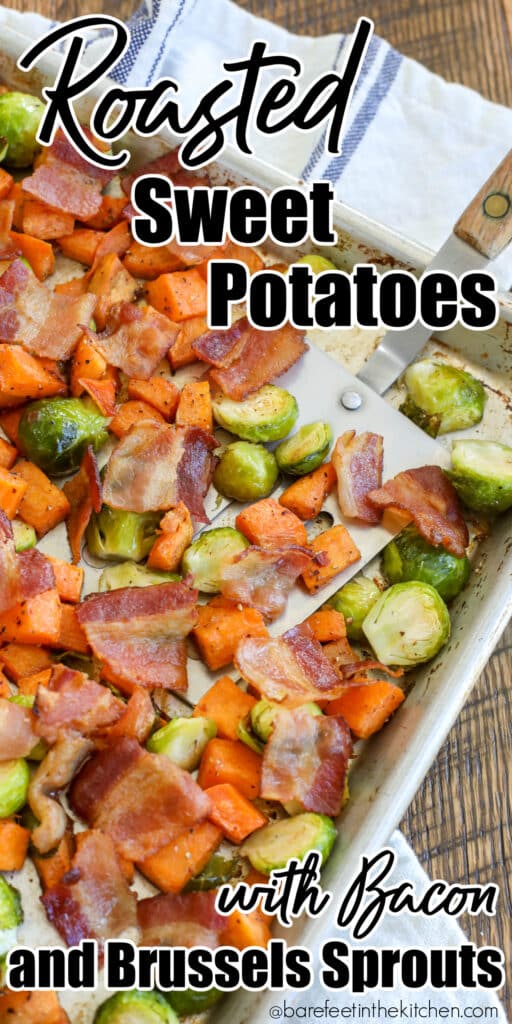Sweet Potatoes with Brussels Sprouts and Bacon is an awesome side dish